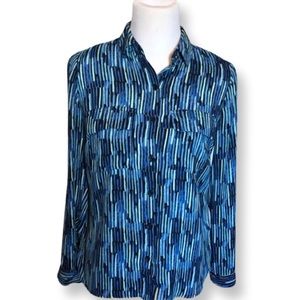 Pretty Apt 9 Blue Multicolored Blouse XS